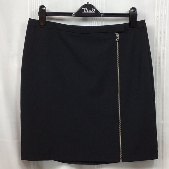 🖤 VENEZIA Stretch Black Chrome Full Zip Unlined Fitted Knee Length - Picture 9 of 9